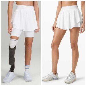 Lululemon Court Rival High-Rise Tennis Skort Extended Liner White Pickleball 10